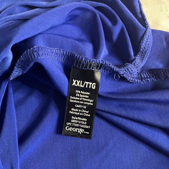 Women's Blue Sleeveless Top size xxl silver accent - Picture 5 of 6